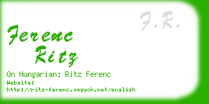 ferenc ritz business card